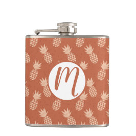 Terracotta & Peach Tropical Pineapple Mönster Fickplunta