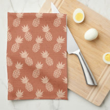 Terracotta & Peach Tropical Pineapple Mönster