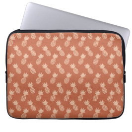 Terracotta & Peach Tropical Pineapple Mönster Laptop Fodral