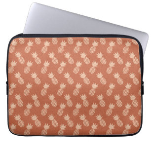 Terracotta & Peach Tropical Pineapple Mönster Laptop Fodral