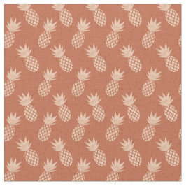 Terracotta & Peach Tropical Pineapple Mönster Tyg