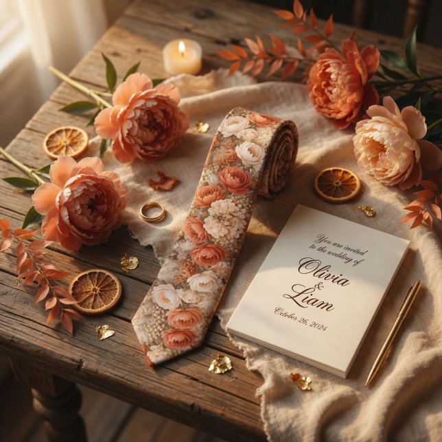 Terracotta Peony Floral Wedding Slips (Skapare uppladdad)