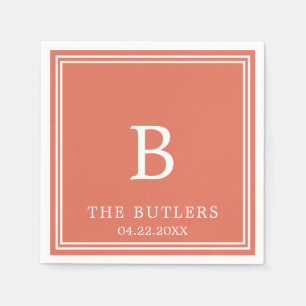 Terracotta Personlig Bröllop Cocktail Napkins Pappersservett