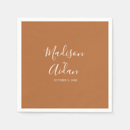 Terracotta Personligt bröllp Cocktail Pappersservett