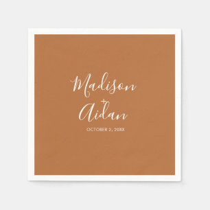 Terracotta Personligt bröllp Cocktail Pappersservett