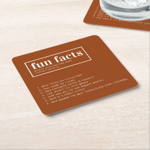 Terracotta Personligt bröllp Roligt Facts Underlägg Papper Kvadrat