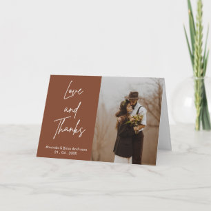 Terracotta Photo Bröllop Folding - tackkort Kort