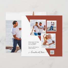 Terracotta PHOTO QR CODE Wedding bjudande in till 