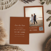 Terracotta Photo Save Date Card