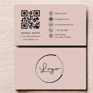 Terracotta Professionell Company Logotyp QR-kod Visitkort