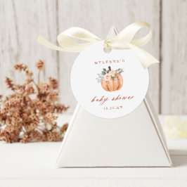 Terracotta Pumpkin Baby Shower-favorittaggar Gåvor Etiketter