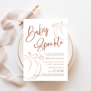 Terracotta Pumpkin Fall Bohemian Baby Sprinkle Inbjudningar