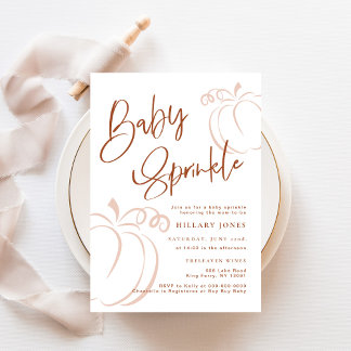 Terracotta Pumpkin Fall Bohemian Baby Sprinkle Inbjudningar
