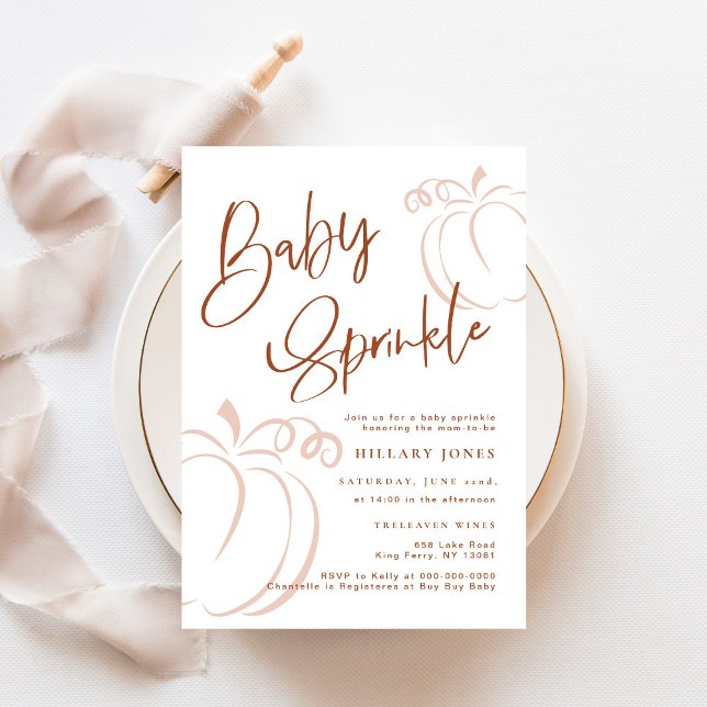 Terracotta Pumpkin Fall Bohemian Baby Sprinkle Inbjudningar (Skapare uppladdad)