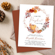 Terracotta Pumpkin Watercolor Baby Shower Inbjudan