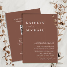 Terracotta QR-kod allt i en modern Chic Bröllop