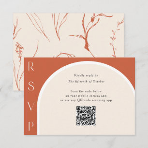 Terracotta QR-kod Modern Arch Bröllop online OSA Kort