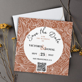 Terracotta QR-kod Modern Chic Minimalist Bröllop