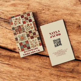 Terracotta Quilt Patchwork Handmade Clothing Visitkort