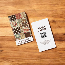 Terracotta Quilt Patchwork Handmade Clothing Visitkort