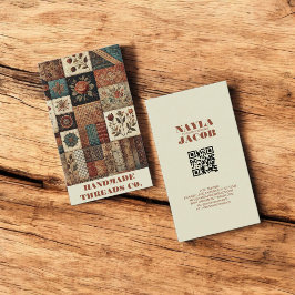 Terracotta Quilt Patchwork Handmade Clothing Visitkort
