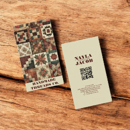 Terracotta Quilt Patchwork Handmade Clothing Visitkort