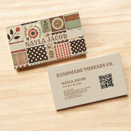 Terracotta Quilt Patchwork Handmade Clothing Visitkort