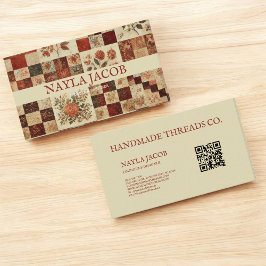 Terracotta Quilt Patchwork Handmade Clothing Visitkort