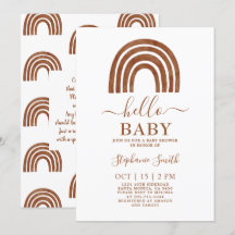 Terracotta Rainbow Baby Shower-inbjudan