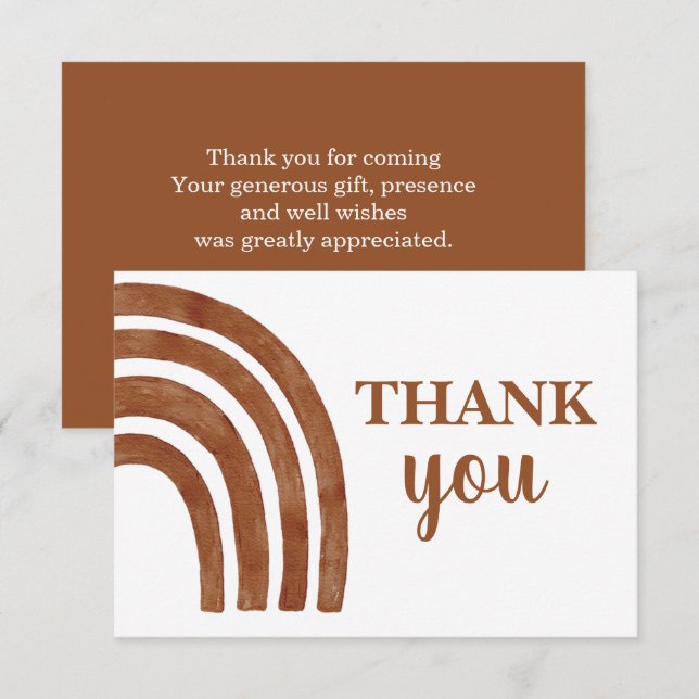 Terracotta Rainbow tackkort Card Anteckningskort (Fram/baksida)