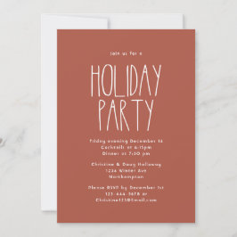 Terracotta Red Boho Polka Dot jul Party Inbjudningar