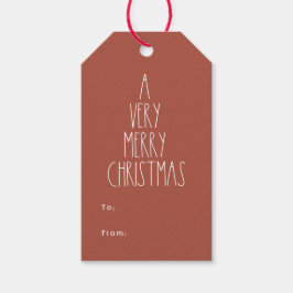 Terracotta Red Boho Polka jul till från Presentetikett