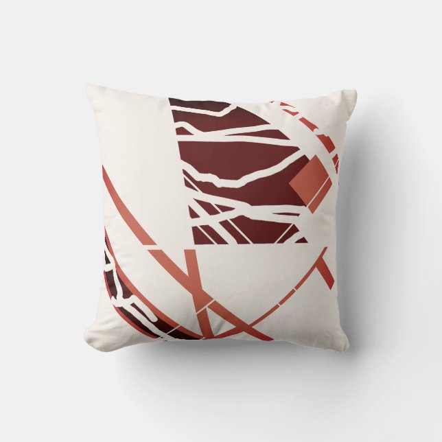 Terracotta Red Brown Benwhite Abstrakt Art Design Kudde (Framsida)