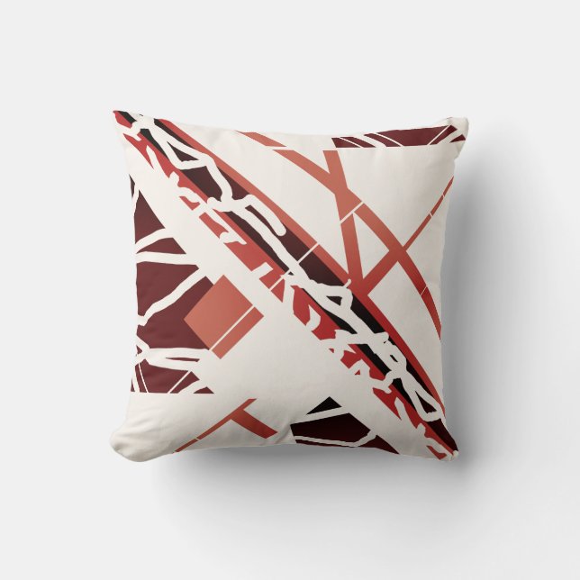 Terracotta Red Brown har planterat design på benvi Kudde (Framsida)