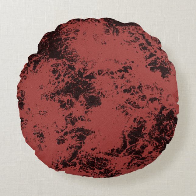 Terracotta red marble struktur rund kudde (Framsidan)