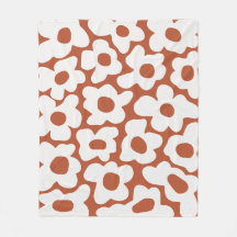 Terracotta Retro Groovy Baby Flowers Mönster