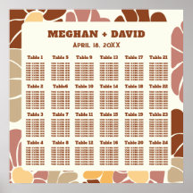 Terracotta Retro Groovy Boho Bröllop Seating