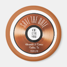 Terracotta retro orange vinylpost spara datumet