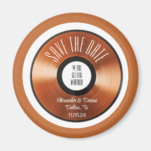 Terracotta retro orange vinylpost spara datumet magnet