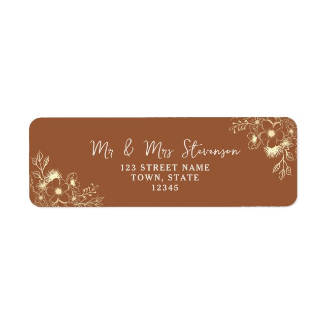 Terracotta Return-adressetikett Returadress Etikett (Framsidan)