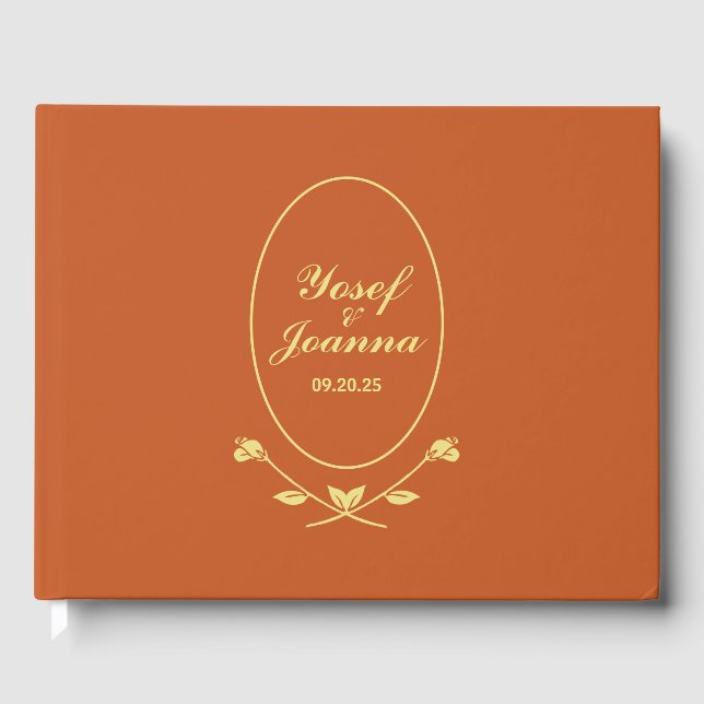 Terracotta Ro Bröllop Gästböcker (Framsida)