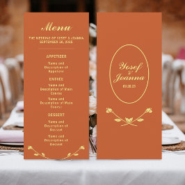 Terracotta Ro Bröllop Menu Meny