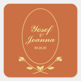 Terracotta Ro Fyrkantigt Klistermärke