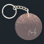 Terracotta Ro Guld  Rosa Glitter Monogram<br><div class="desc">Terracotta och Ro Guld -  Rosa Gnistra Glitter Script Monogram Namn Keychain. Det gör perfekten söt 16-årsjubileum,  bröllop,  möhippa,  årsdag,  babydusch eller bachelorette-fest för någon som glam lyxen och chic stilar i kärlek.</div>