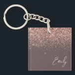 Terracotta Ro Guld  Rosa Glitter Monogram<br><div class="desc">Terracotta och Ro Guld  Rosa Faux Foil Gnistra Glitter Script Monogram Namn Keychain. Det gör perfekten söt 16-årsjubileum,  bröllop,  möhippa,  årsdag,  babydusch eller bachelorette-fest för någon som glam lyxen och chic stilar i kärlek.</div>