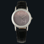Terracotta Ro Guld  Rosa Glitter Monogram Armbandsur<br><div class="desc">Terracotta och Ro Guld -  Rosa Gnistra Glitter Skript Monogram Namn Watch. Det gör perfekt studenten,  födelsedag,  bröllop,  möhippa,  årsdag,  babydusch eller bachelorette-fest till någon som glam lyx och chic stilar.</div>