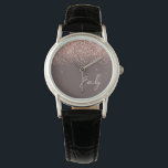 Terracotta Ro Guld  Rosa Glitter Monogram Armbandsur<br><div class="desc">Terracotta och Ro Guld -  Rosa Gnistra Glitter Skript Monogram Namn Watch. Det gör perfekt studenten,  födelsedag,  bröllop,  möhippa,  årsdag,  babydusch eller bachelorette-fest till någon som glam lyx och chic stilar.</div>