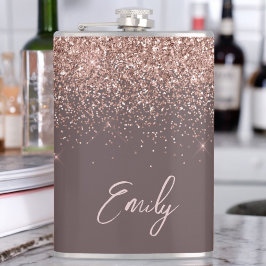 Terracotta Ro Guld Rosa Glitter Monogram Fickplunta