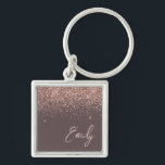 Terracotta Ro Guld  Rosa Glitter Monogram Fyrkantig Silverfärgad Nyckelring<br><div class="desc">Terracotta och Ro Guld -  Rosa Gnistra Glitter Script Monogram Namn nyckelringar (Nyckelring). Det gör perfekten söt 16-årsjubileum,  bröllop,  möhippa,  årsdag,  babydusch eller bachelorette-fest för någon som glam lyxen och chic stilar i kärlek.</div>