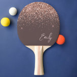 Terracotta Ro Guld  Rosa Glitter Monogram Pingisracket<br><div class="desc">Terracotta och Ro Guld -  Rosa Gnistra Glitter Skript Monogram Namn Ping Pong Paddle. Det gör perfekten söt 16-årsjubileum,  bröllop,  möhippa,  årsdag,  babydusch eller bachelorette-fest för någon som glam lyxen och chic stilar i kärlek.</div>